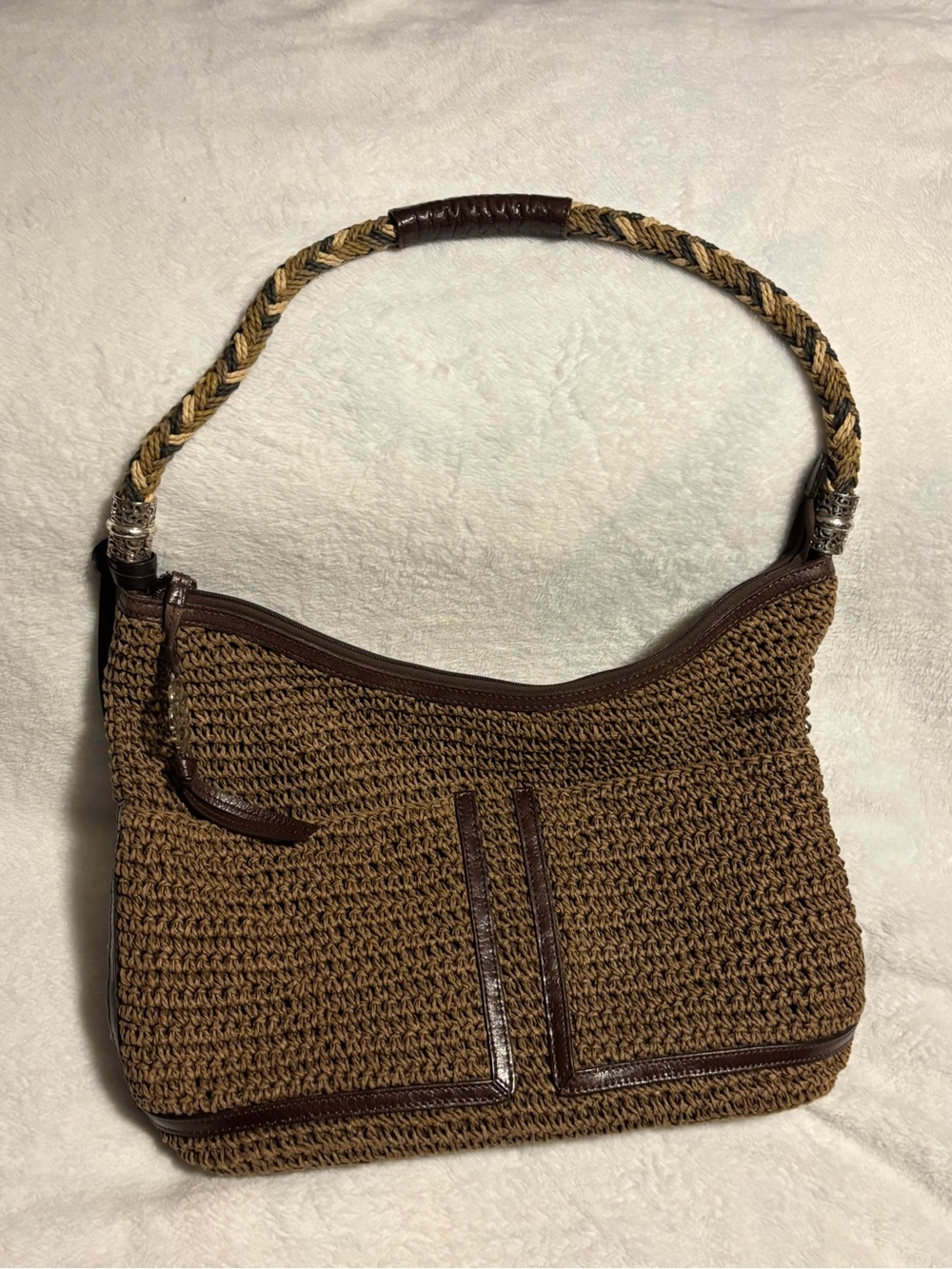 Brighton Brown Woven Shoulder Bag